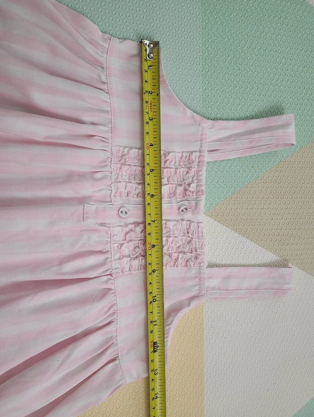 Petite Plume Girl's Twill Charlotte Nightgown Dress Pink Gingham Size 6